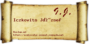 Iczkovits József névjegykártya
